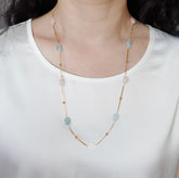 Длинное ожерелье из девяти морганитов